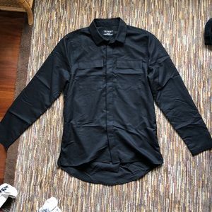 Topman black button down shirt